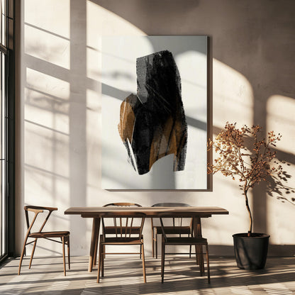 Wandbild Schwarze Figur auf neutralem Hintergrund 4
