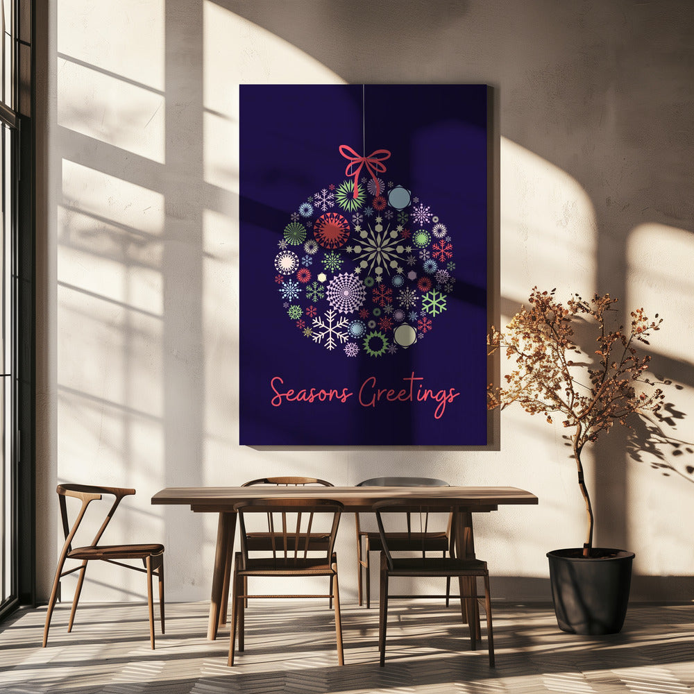 Wandbild Schneeflockenornament Leinwandbild
