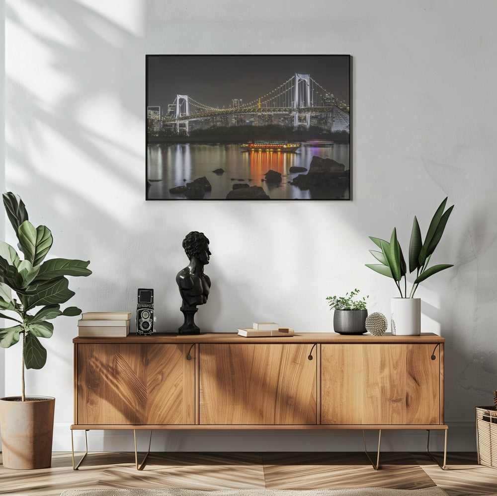 Wall art Gorgeous Rainbow Bridge with Tokyo Skyline in the evening