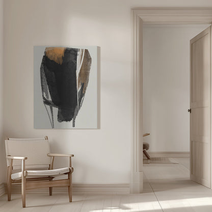 Wandbild Schwarze Figur auf neutralem Hintergrund 2
