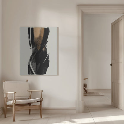 Wandbild Schwarze Figur auf neutralem Hintergrund 3