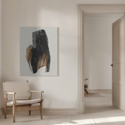 Wandbild Schwarze Figur auf neutralem Hintergrund 4