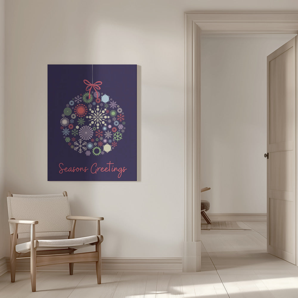 Wandbild Schneeflockenornament Leinwandbild