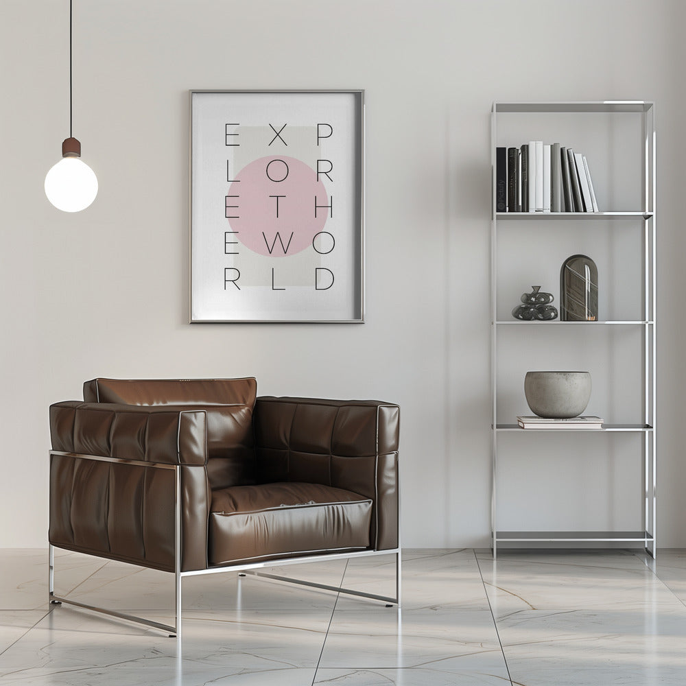 Wandbild Erkunde die Welt - rosa