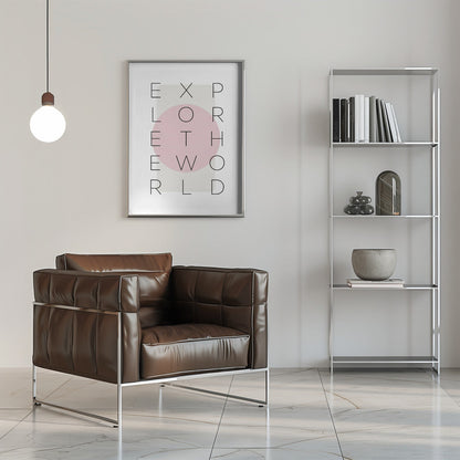 Wandbild Erkunde die Welt - rosa