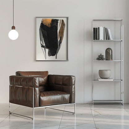 Wandbild Schwarze Figur auf neutralem Hintergrund 2