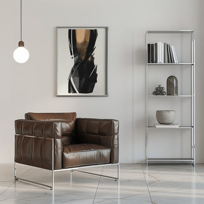 Wandbild Schwarze Figur auf neutralem Hintergrund 3