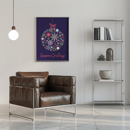 Wandbild Schneeflockenornament Leinwandbild