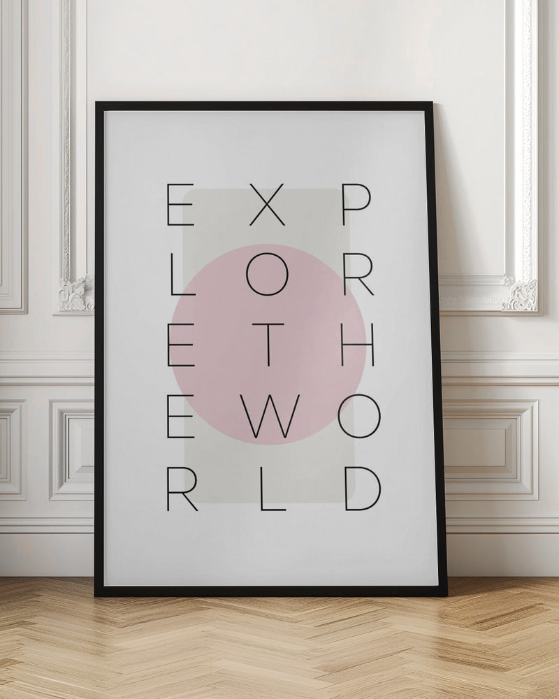 Wandbild Erkunde die Welt - rosa