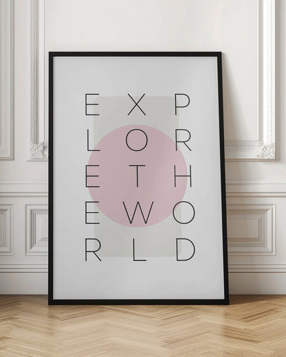 Wandbild Erkunde die Welt - rosa
