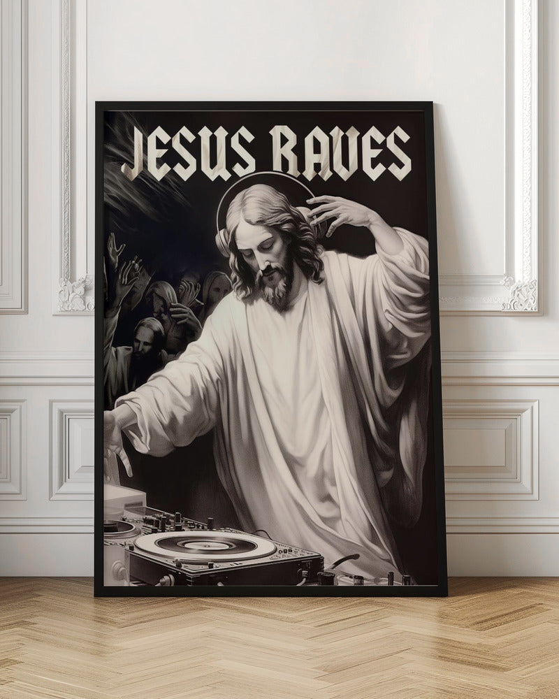Wandkunst Jesus tanzt ausgelassen
