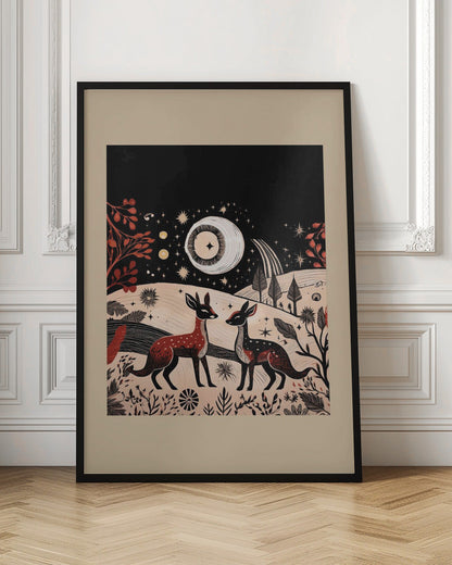 Wandbild Skandinavisches Folk und Strickwaren: Folklore Feiertag 2 Leinwanddruck