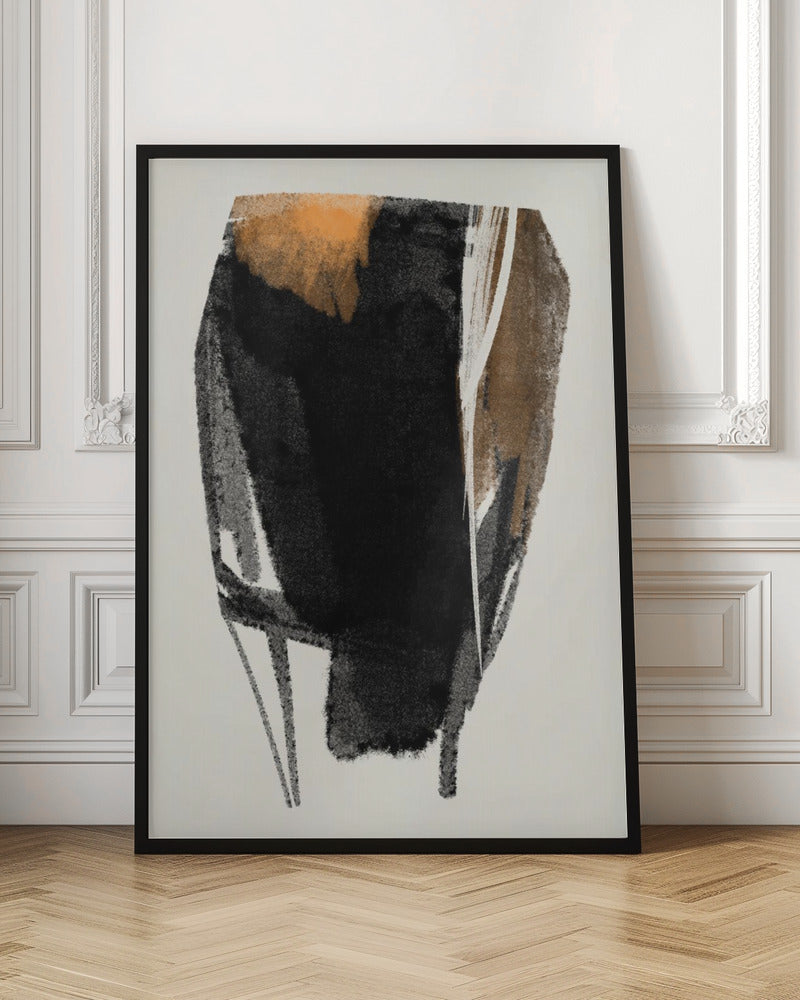 Wandbild Schwarze Figur auf neutralem Hintergrund 2