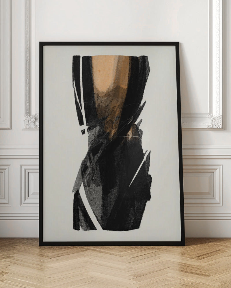 Wandbild Schwarze Figur auf neutralem Hintergrund 3