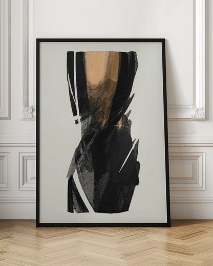 Wandbild Schwarze Figur auf neutralem Hintergrund 3