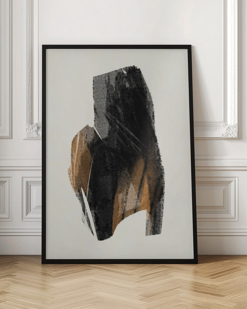 Wandbild Schwarze Figur auf neutralem Hintergrund 4