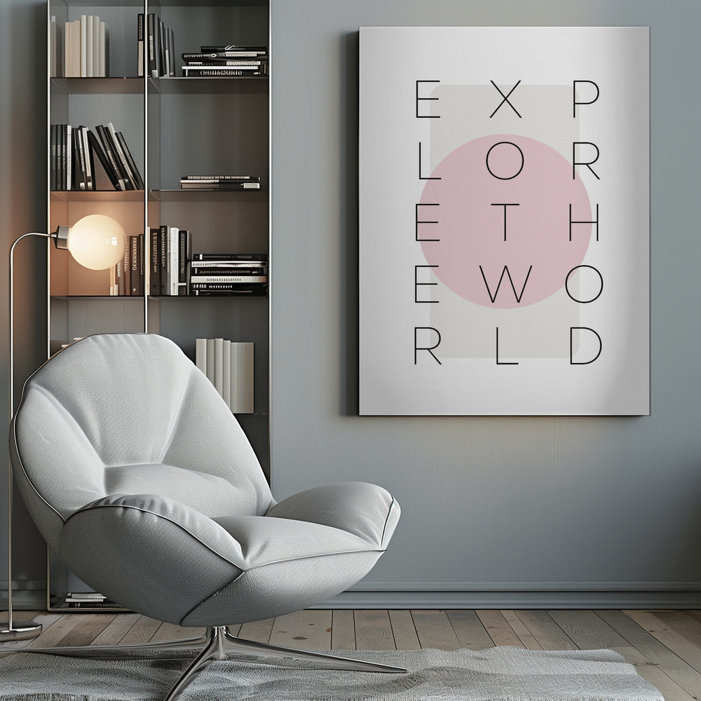 Wandbild Erkunde die Welt - rosa
