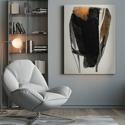 Wandbild Schwarze Figur auf neutralem Hintergrund 2