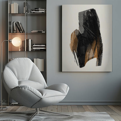 Wandbild Schwarze Figur auf neutralem Hintergrund 4