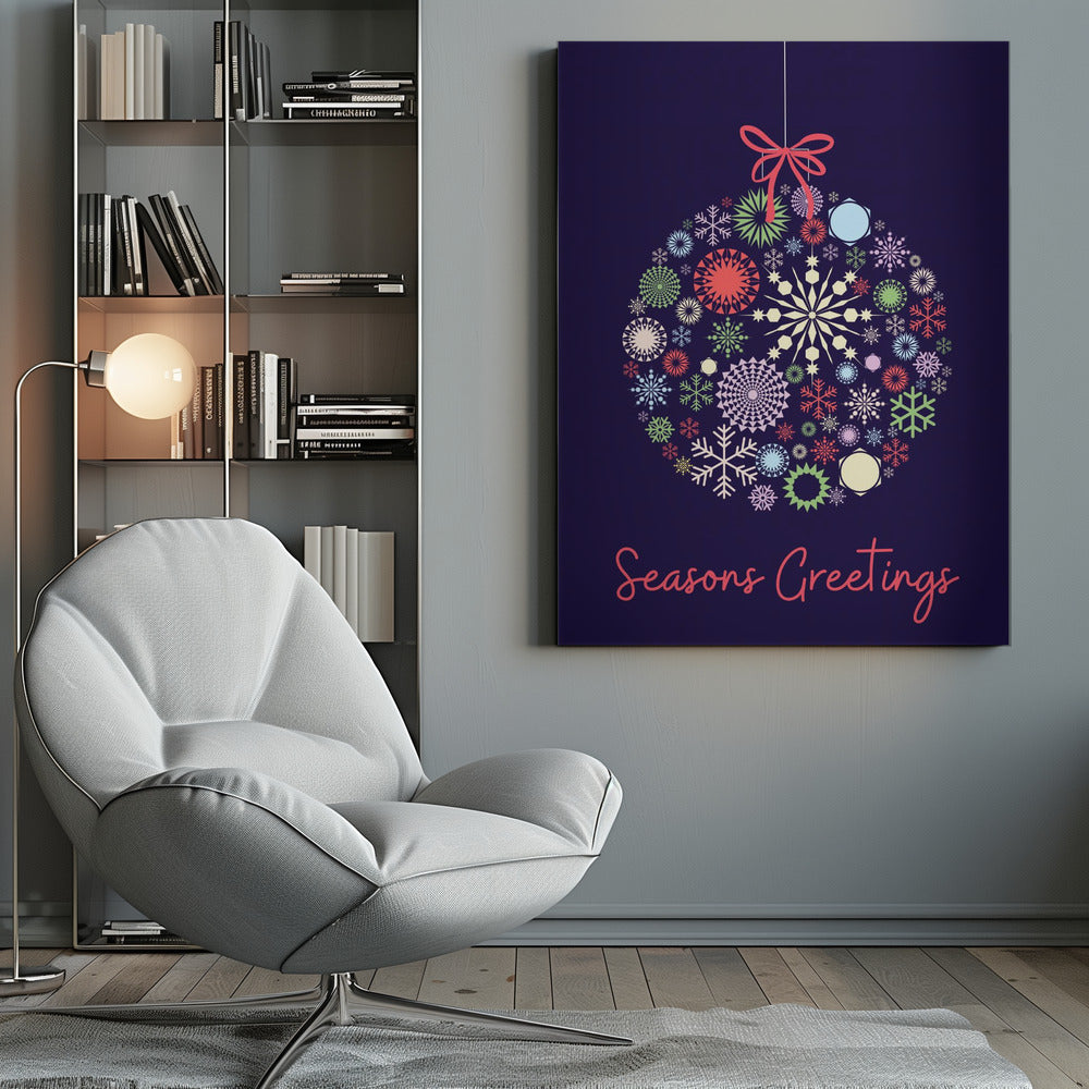 Wandbild Schneeflockenornament Leinwandbild