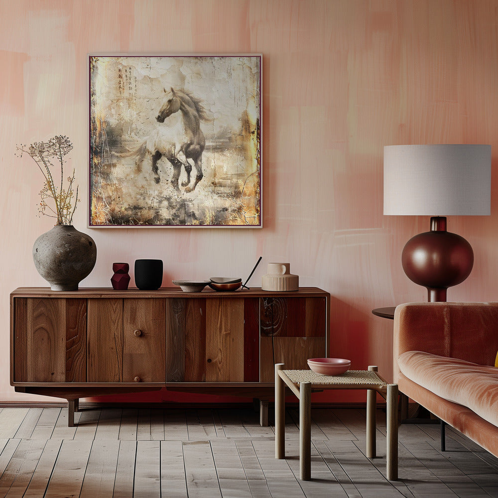 Pferd Vintage Kunstillustration 16