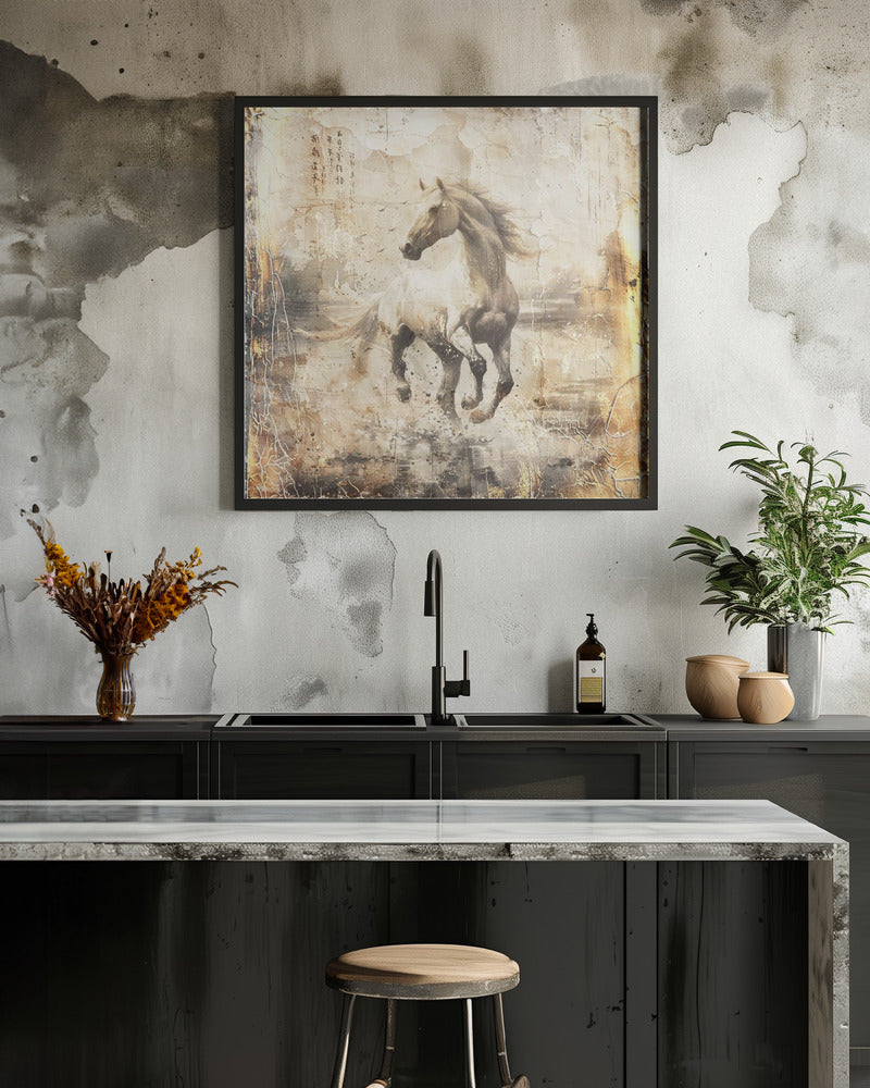 Pferd Vintage Kunstillustration 16