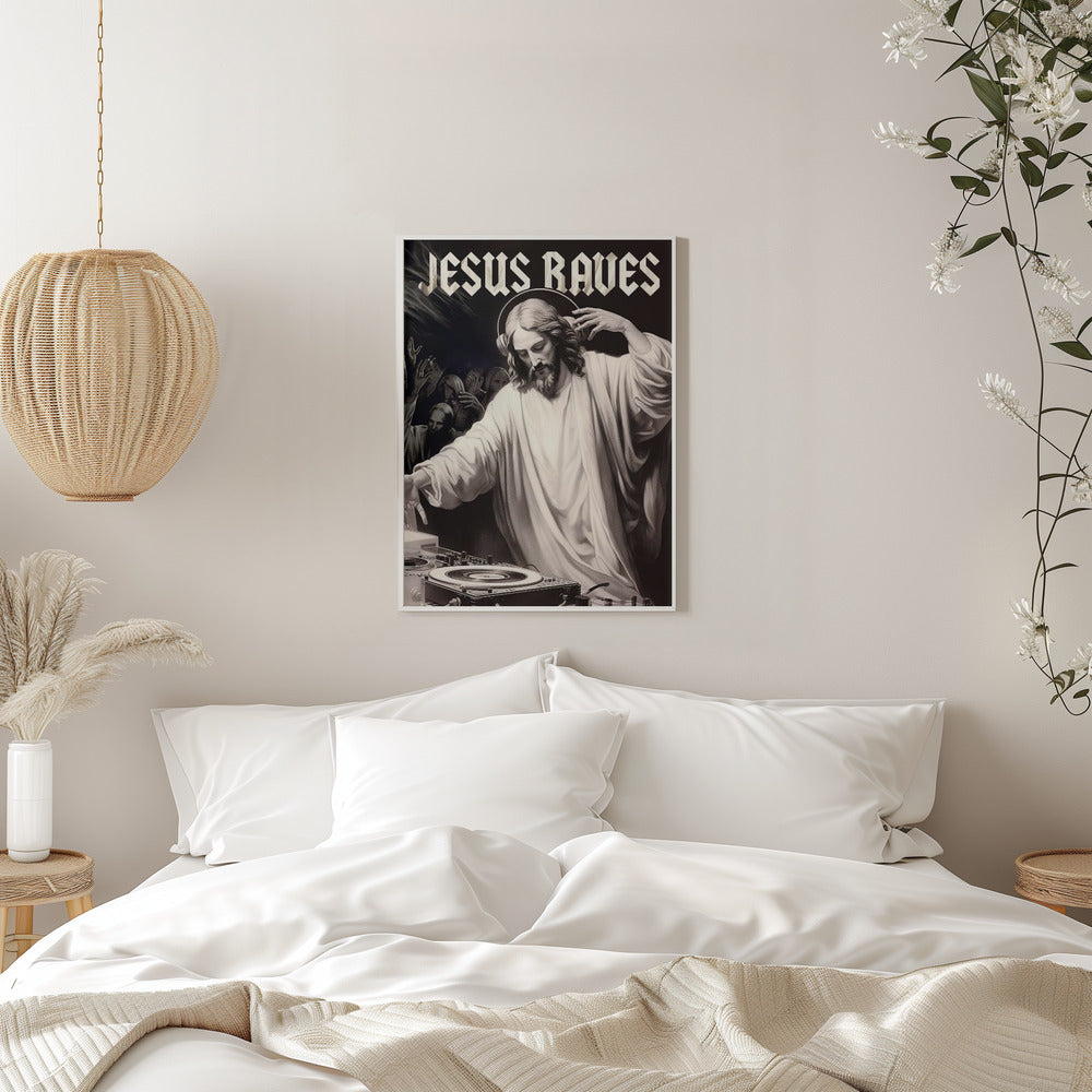 Wandkunst Jesus tanzt ausgelassen