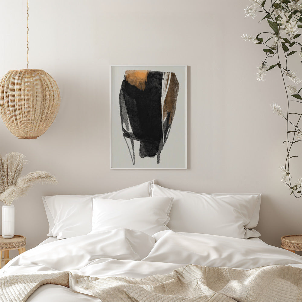 Wandbild Schwarze Figur auf neutralem Hintergrund 2