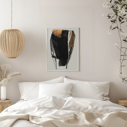 Wandbild Schwarze Figur auf neutralem Hintergrund 2