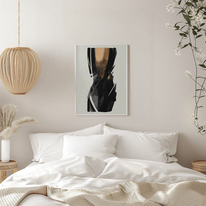 Wandbild Schwarze Figur auf neutralem Hintergrund 3