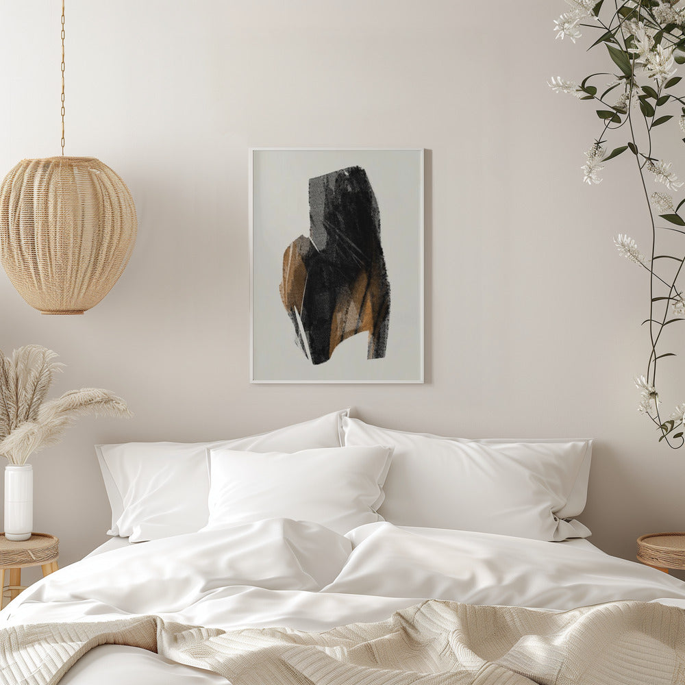 Wandbild Schwarze Figur auf neutralem Hintergrund 4