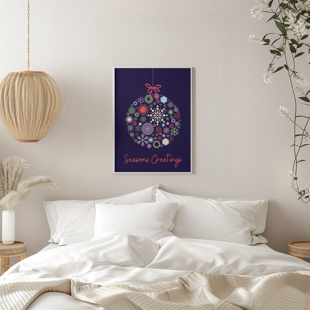 Wandbild Schneeflockenornament Leinwandbild