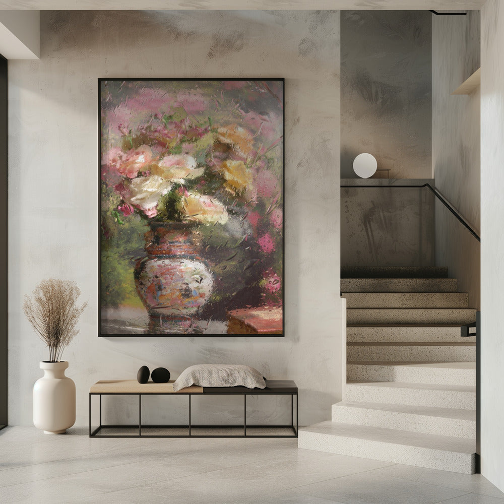 Wandbild Stillleben mit Blumen