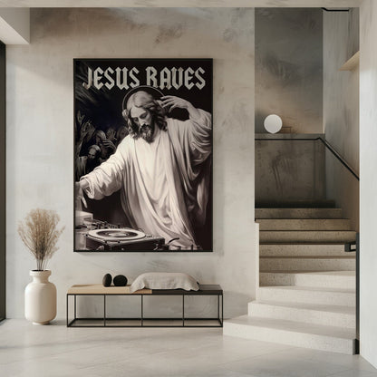Wandkunst Jesus tanzt ausgelassen
