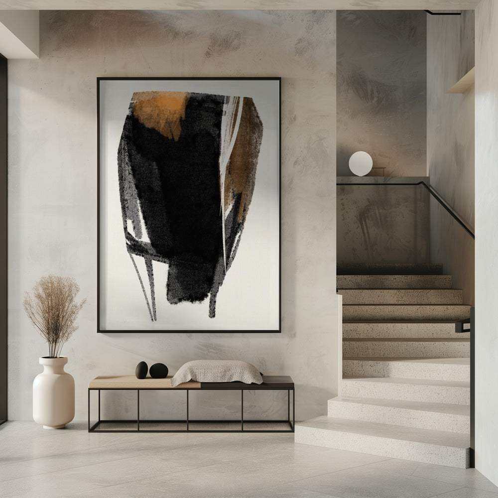 Wandbild Schwarze Figur auf neutralem Hintergrund 2