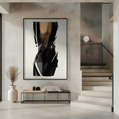 Wandbild Schwarze Figur auf neutralem Hintergrund 3