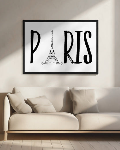 Wandbild PARIS Typografie