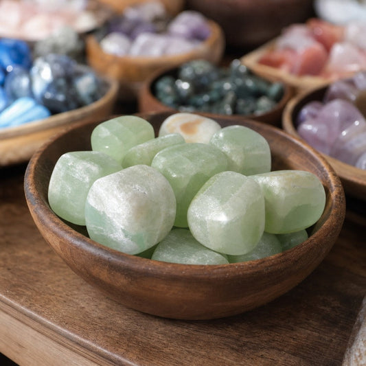 Pistachio Green Calcite  Tumbled Stones