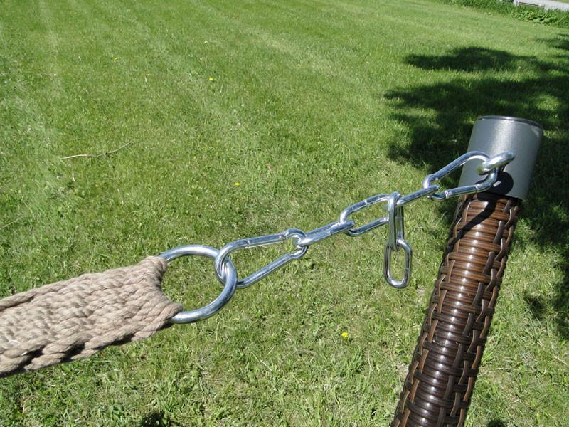 Deluxe Polyester Rope Hammock with Wicker Stand