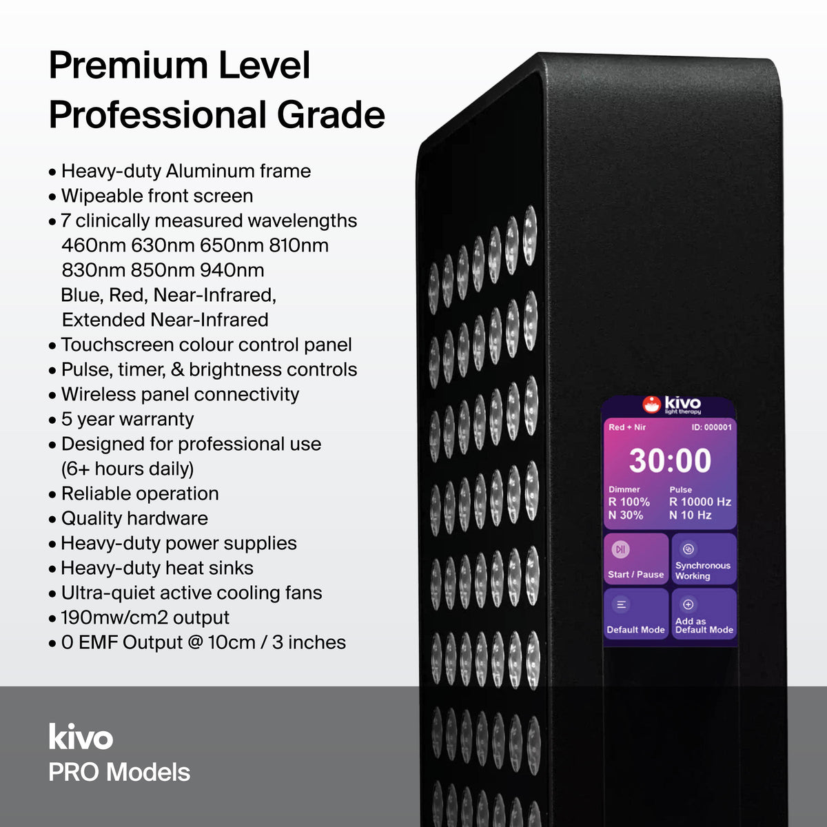 Kivo THREE-MAX Pro - Medium Red Light Therapy Panel