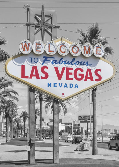 Wandbild LAS VEGAS Sign - farbcodiert