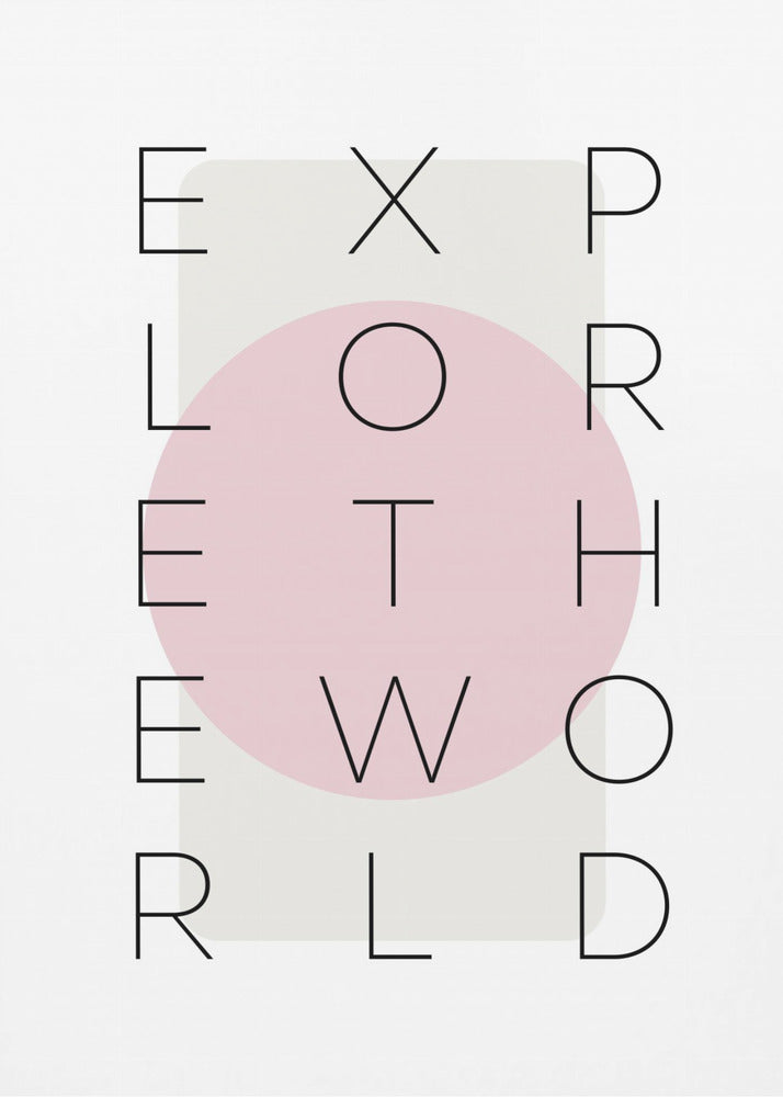 Wandbild Erkunde die Welt - rosa