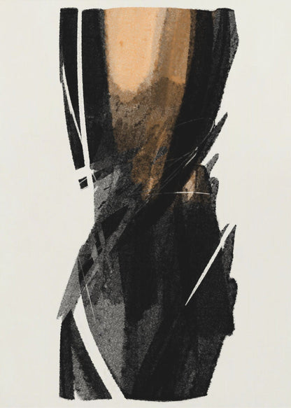 Wandbild Schwarze Figur auf neutralem Hintergrund 3