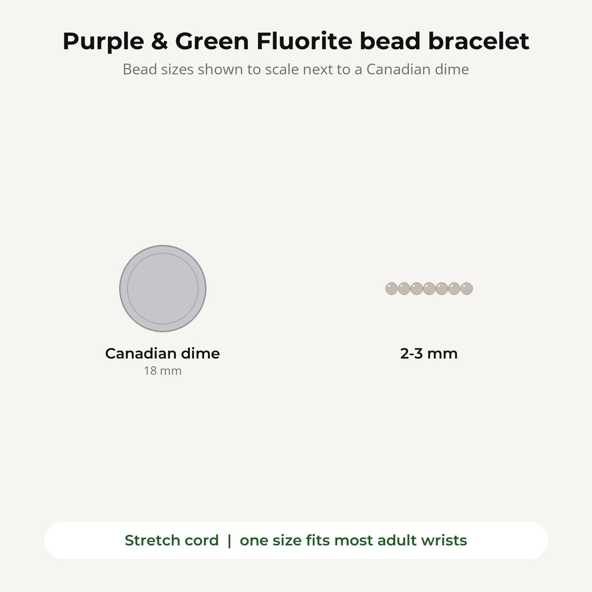 Purple and Green Fluorite Bracelet - 2-3mm