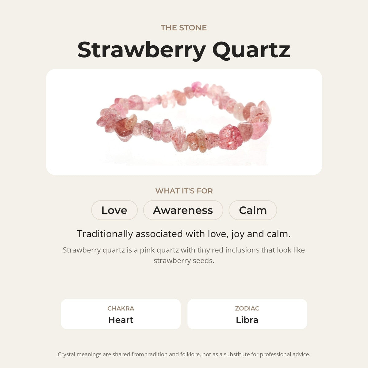 Strawberry Quartz Chip Bracelet