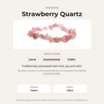 Strawberry Quartz Chip Bracelet