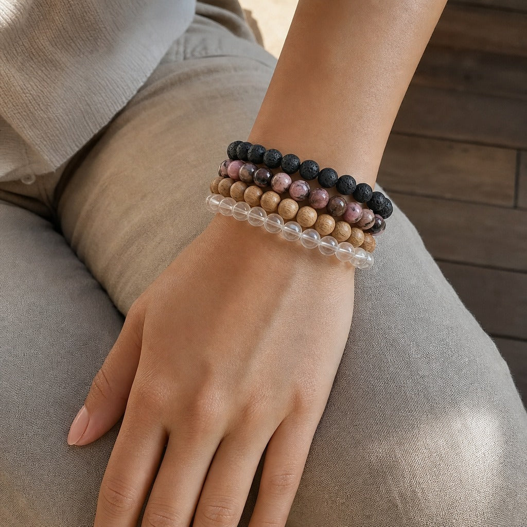 Rhodochrosite Bead Bracelet