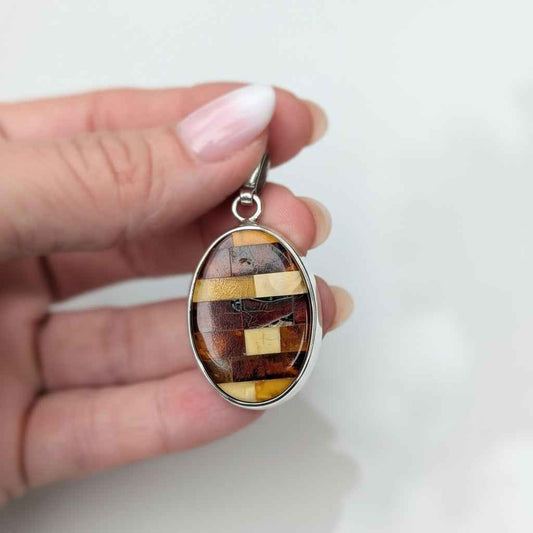 Solar Tapestry Pendant | Sterling Silver Baltic Amber | Tears of the Sun