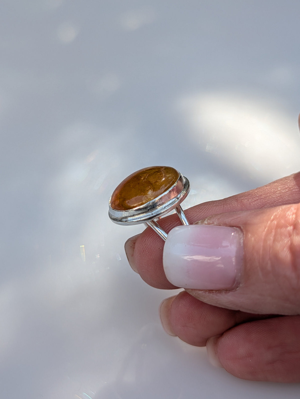 Forge Ring – Sterling Silver & Yellow Healer Amethyst sz 8