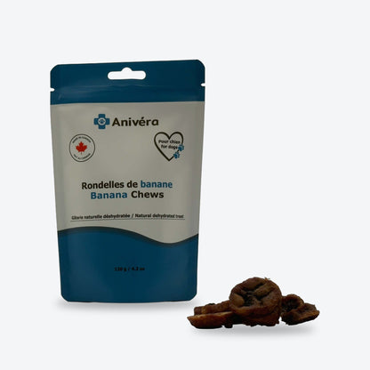 Rondelles de bananes séchées pour chien